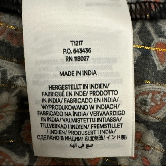 Boden Ruched Detail Metallic Thread Paisley Print Blouse Top Women’s Size 14 US - Picture 10 of 11